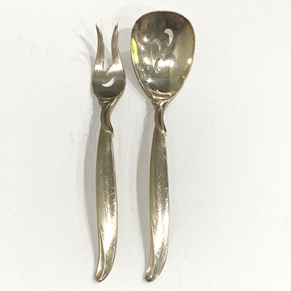Vintage Rogers IS silverplated flatware serving sugar sifter spoon & olive fork - Picture 1 of 7